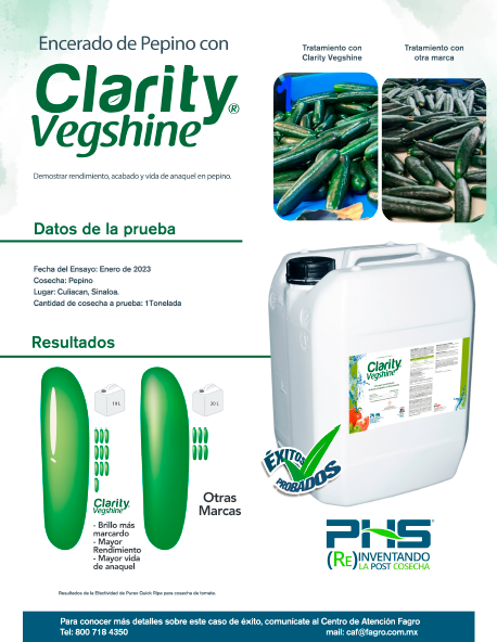 Encerado de pepino con Clarity Vegshine