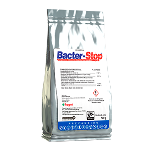 Bacter-Stop Bactericida Agrícola a base de Estreptomicina + Oxitetraciclina.
Polvo Soluble