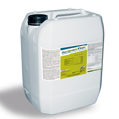 Aminofish Fertilizante líquido, compuesto a base de productos orgánicos y minerales.