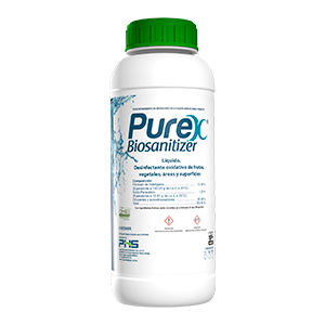 Purex Biosanitizer Desinfectante oxidativo de frutas, vegetales, áreas y superficies.